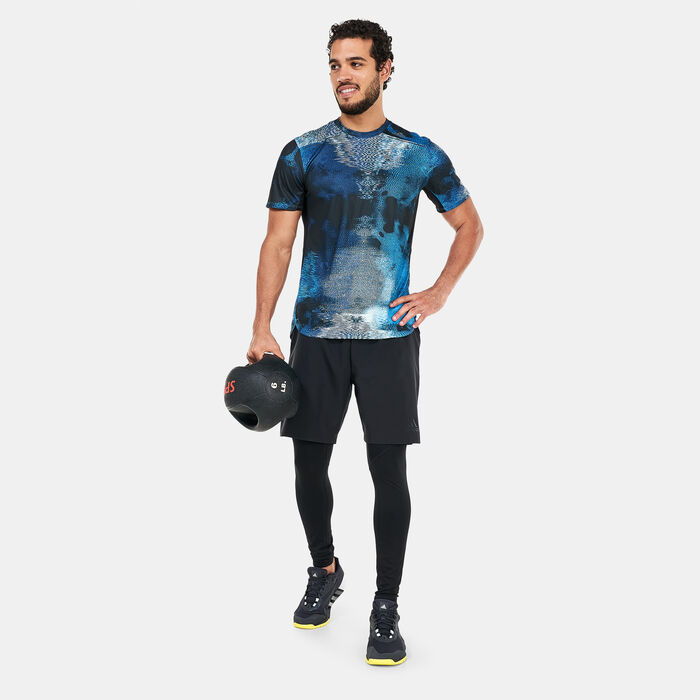 adidas Men's D4T HIIT Allover Print Training T-Shirt Multi adidas Men's D4T HIIT Allover Print Training T-Shirt Multi image number 2