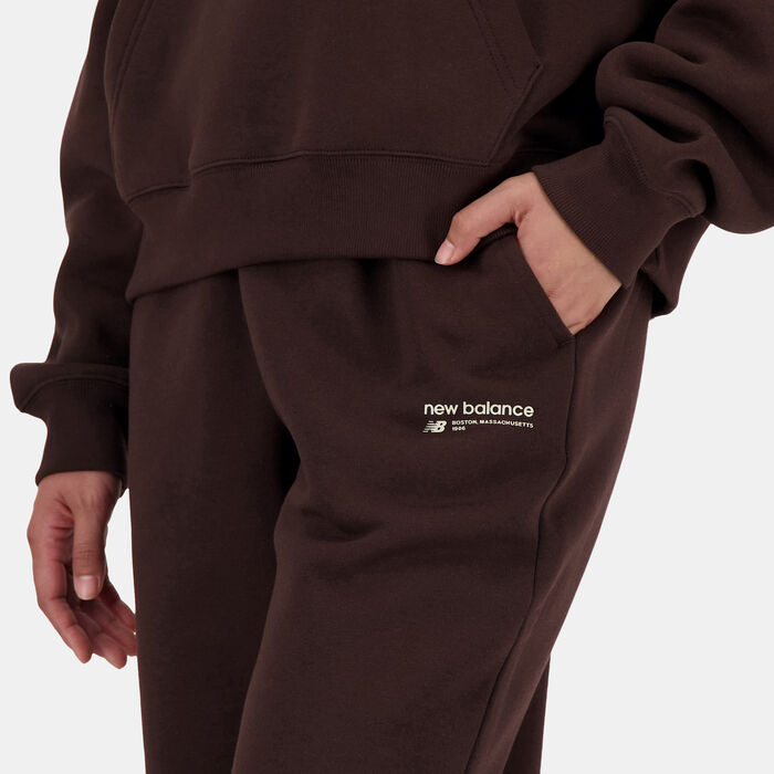 New Balance Women's Linear Heritage Sweatpants Brown New Balance Women's Linear Heritage Sweatpants Brown image number 5