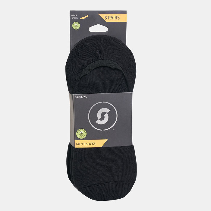Sun and Sand Sports Men's Half-Cushioned No-Show Socks (3 Pack) - L/XL Black image number 1