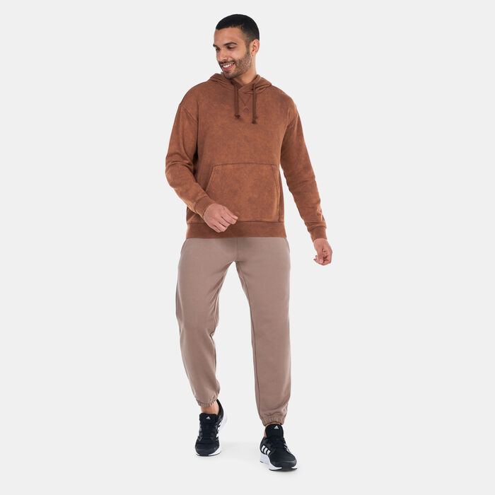 adidas Men's ALL SZN Garment-Wash Hoodie Brown adidas Men's ALL SZN Garment-Wash Hoodie Brown image number 2