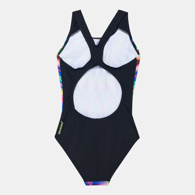 Speedo Kids' Digital Placement Splashback Swimsuit Black