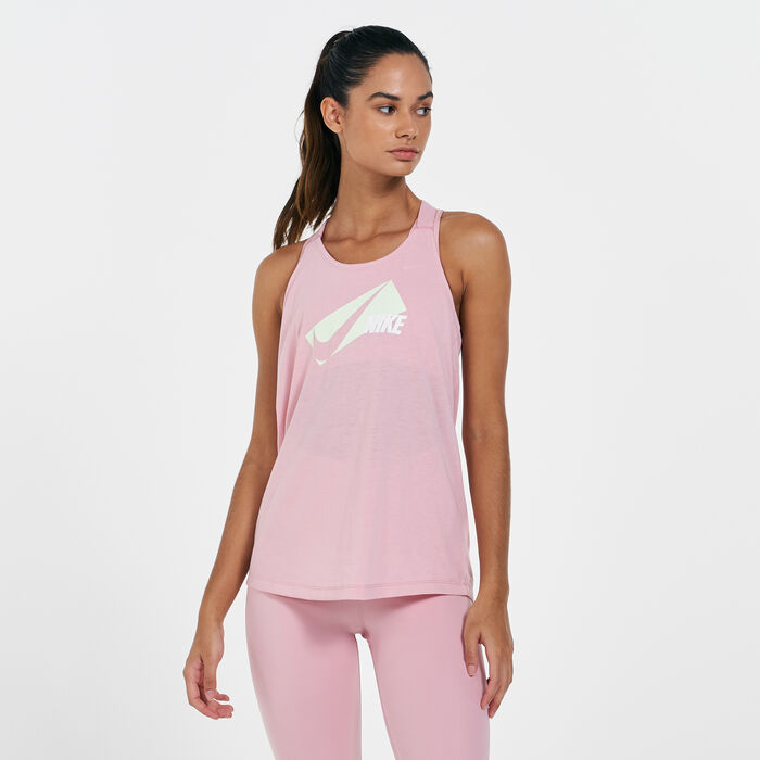 Nike Women's Dri-Fit Elastika Tank Top Pink Nike Women's Dri-Fit Elastika Tank Top Pink image number 0