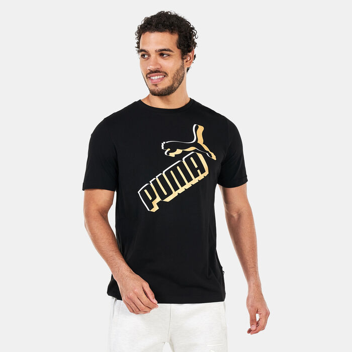 PUMA Men's Essentials+ Big Logo T-Shirt Black image number 0