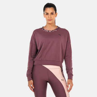 PUMA Women's Safari Glam Training Sweatshirt Brown PUMA Women's Safari Glam Training Sweatshirt Brown