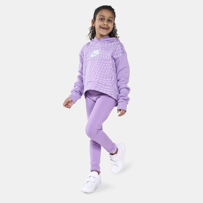 Nike Kids' Sportswear Favourites Swoosh Leggings Purple image number 2