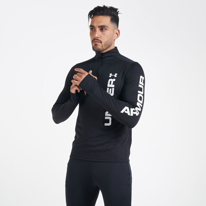 Under Armour Men's Speed Stride Split 1/4 Zip T-Shirt Black Under Armour Men's Speed Stride Split 1/4 Zip T-Shirt Black image number 0