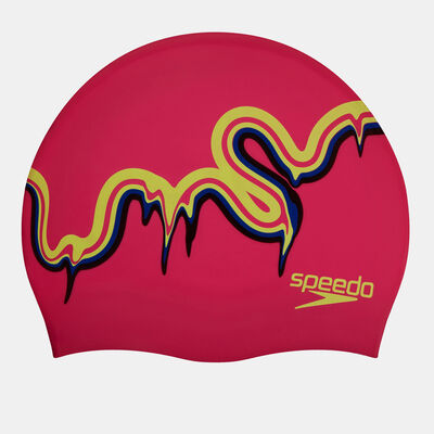 Speedo Kids' Junior Slogan Swimming Cap Pink