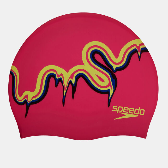 Speedo Kids' Junior Slogan Swimming Cap Pink image number 0