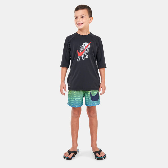 Nike Swim Kids' Short Sleeve Hydroguard Black image number 2