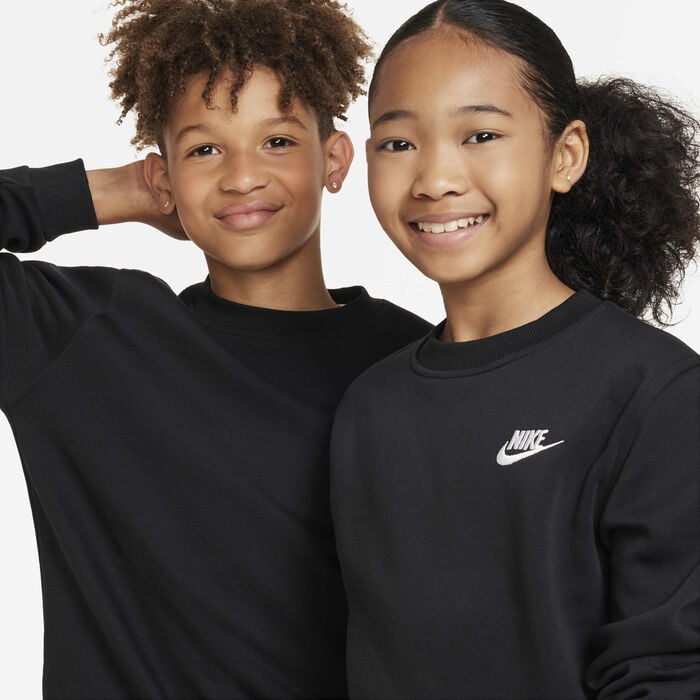 Nike Kids' Sportswear Club Fleece Sweatshirt Black Nike Kids' Sportswear Club Fleece Sweatshirt Black image number 2