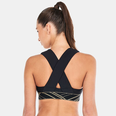 PUMA Women's Mid-Impact Deco Glam Sports Bra Black PUMA Women's Mid-Impact Deco Glam Sports Bra Black
