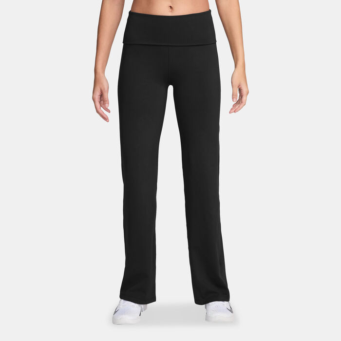 Nike Women's One Dri-FIT Fold-Over Yoga Pants Black Nike Women's One Dri-FIT Fold-Over Yoga Pants Black image number 0