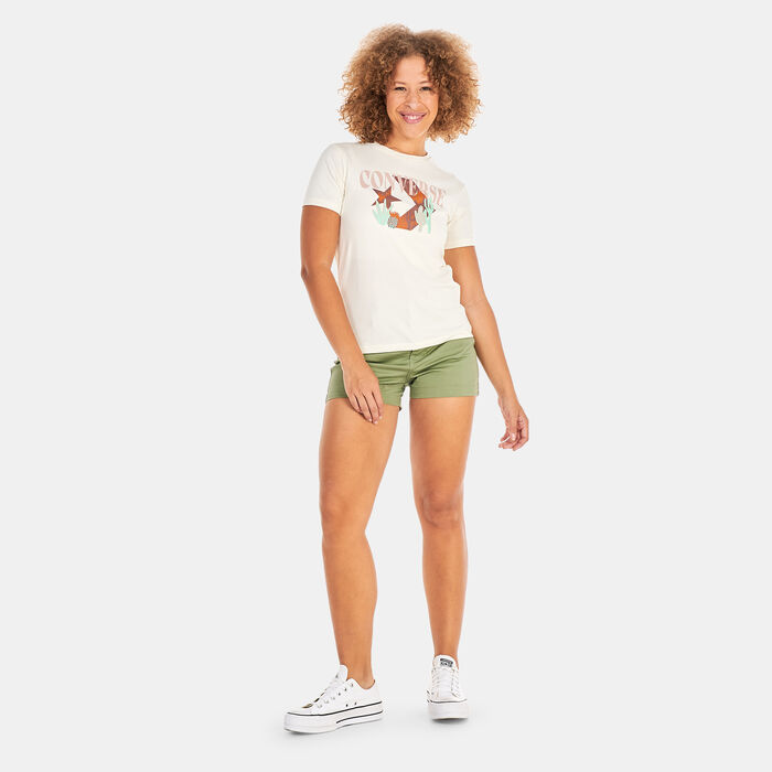 Converse Women's Star Chevron Desert Mountain T-Shirt White Converse Women's Star Chevron Desert Mountain T-Shirt White image number 2