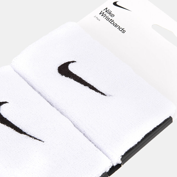 Nike Men's Swoosh Doublewide Wristbands White Nike Men's Swoosh Doublewide Wristbands White image number 1