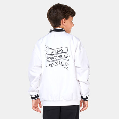 adidas Kids’ Brand Love Woven Jacket White