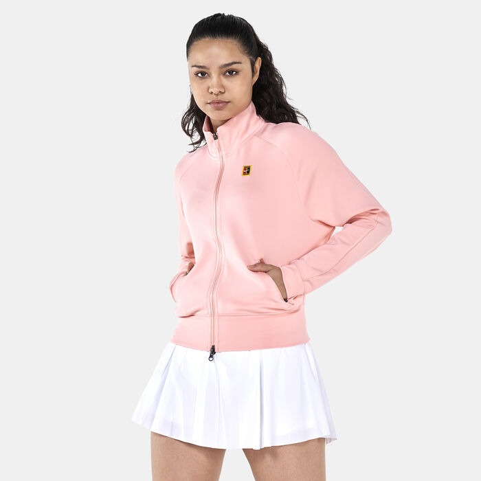 Nike Women's Court Dri-FIT Heritage Full Zip Jacket Pink Nike Women's Court Dri-FIT Heritage Full Zip Jacket Pink image number 0
