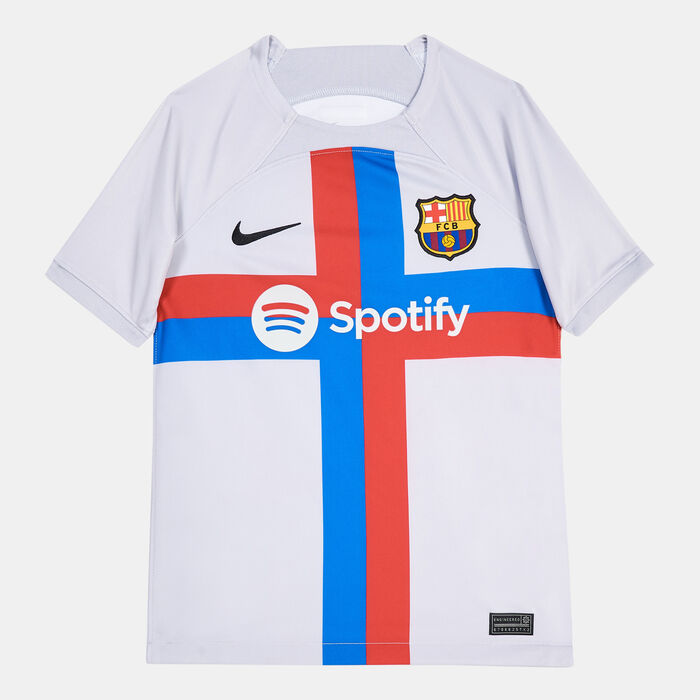 Nike Kids' Dri-FIT FC Barcelona Stadium Third Football Jersey - 2022/23 (Older Kids) Ivory Nike Kids' Dri-FIT FC Barcelona Stadium Third Football Jersey - 2022/23 (Older Kids) Ivory image number 0