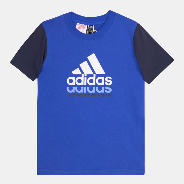 adidas Kids' Badge of Sport Logo T-Shirt Blue adidas Kids' Badge of Sport Logo T-Shirt Blue image number 0