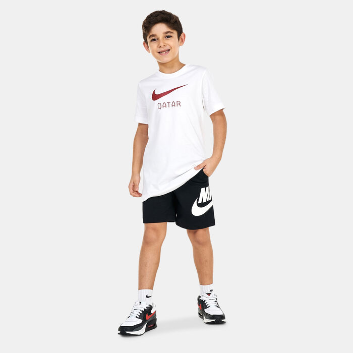 Nike Kids' Qatar Swoosh Graphic T-Shirt White Nike Kids' Qatar Swoosh Graphic T-Shirt White image number 2