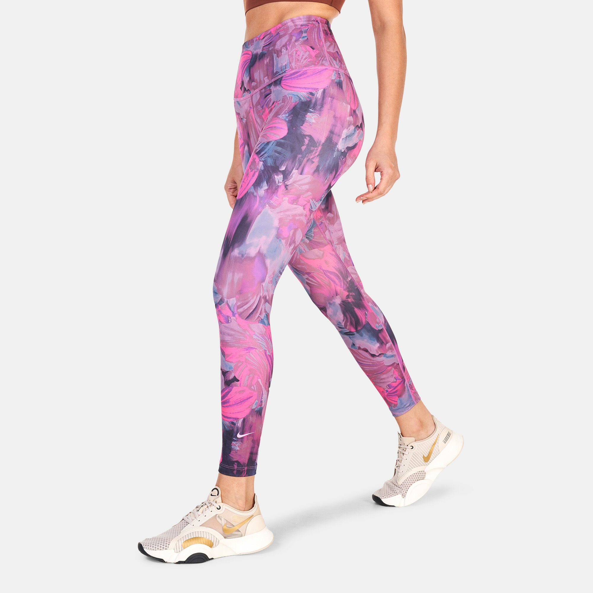 Women s Dri FIT One 7 8 Allover Print Leggings Purple Nike in Qatar SSS