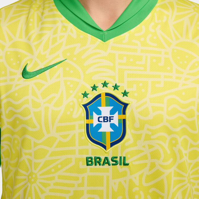 Nike Men's Brazil 2024 Home Replica Football Jersey yellow Nike Men's Brazil 2024 Home Replica Football Jersey yellow image number 4