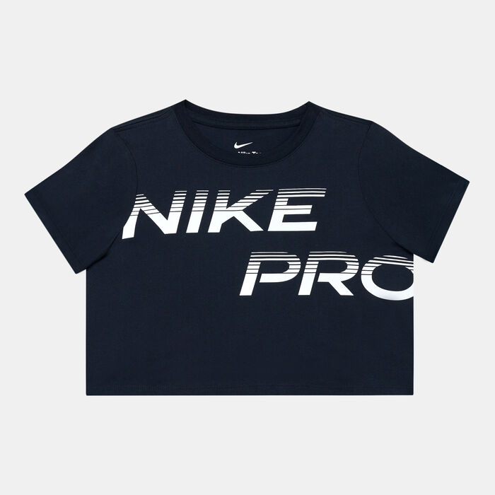 Nike Kids' Dri-FIT Sport Essential+ Cropped Training T-Shirt (Older Kids) Black Nike Kids' Dri-FIT Sport Essential+ Cropped Training T-Shirt (Older Kids) Black image number 0