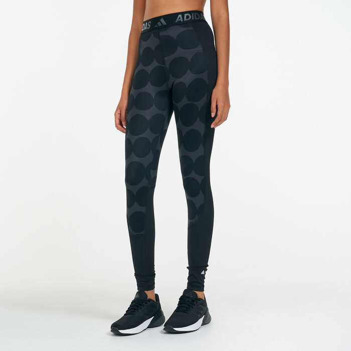 adidas Women's x Marimekko Techfit Long Leggings Black adidas Women's x Marimekko Techfit Long Leggings Black image number 0