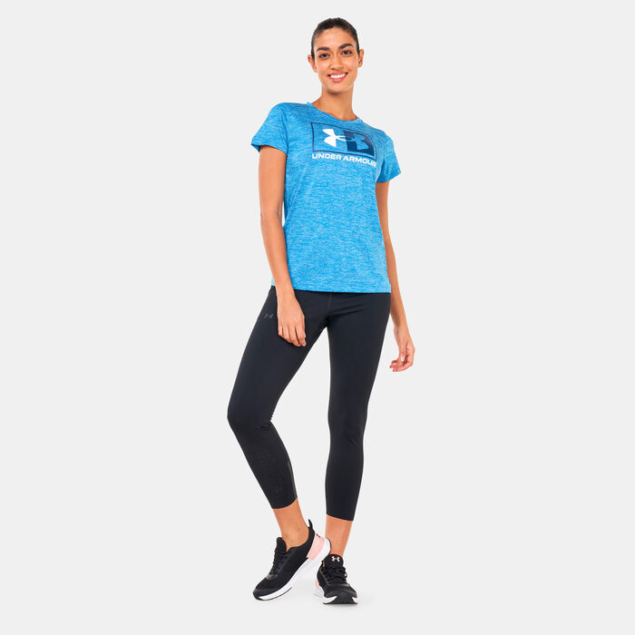 Under Armour Women's UA Tech™ Twist Box T-Shirt Blue Under Armour Women's UA Tech™ Twist Box T-Shirt Blue image number 2