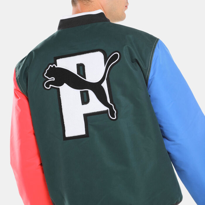 PUMA Men's Brand Varsity Jacket Blue image number 4