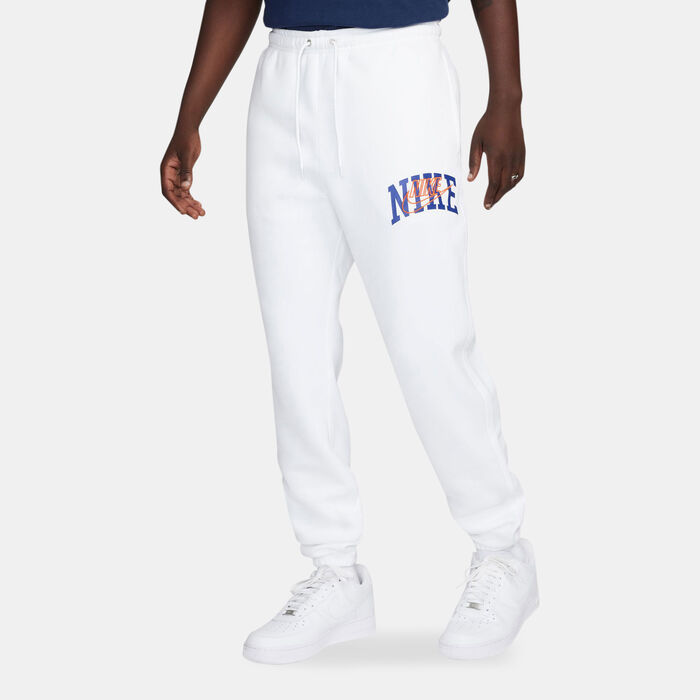 Nike Men's Club Fleece Cuffed Trousers White Nike Men's Club Fleece Cuffed Trousers White image number 0