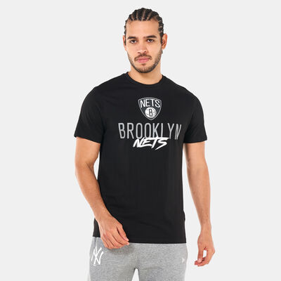 New Era Men's NBA Brooklyn Nets Script T-Shirt Black