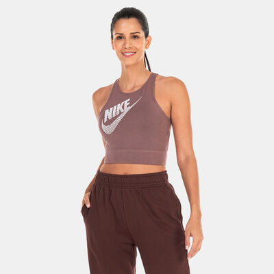 Nike Women's Sportswear Dance Cropped Tank Top Brown Nike Women's Sportswear Dance Cropped Tank Top Brown