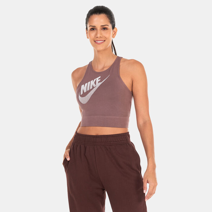Nike Women's Sportswear Dance Cropped Tank Top Brown Nike Women's Sportswear Dance Cropped Tank Top Brown image number 0