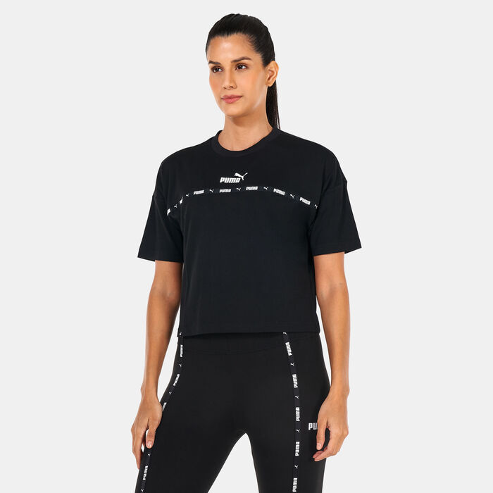 PUMA Women's Power Tape T-Shirt Black PUMA Women's Power Tape T-Shirt Black image number 0
