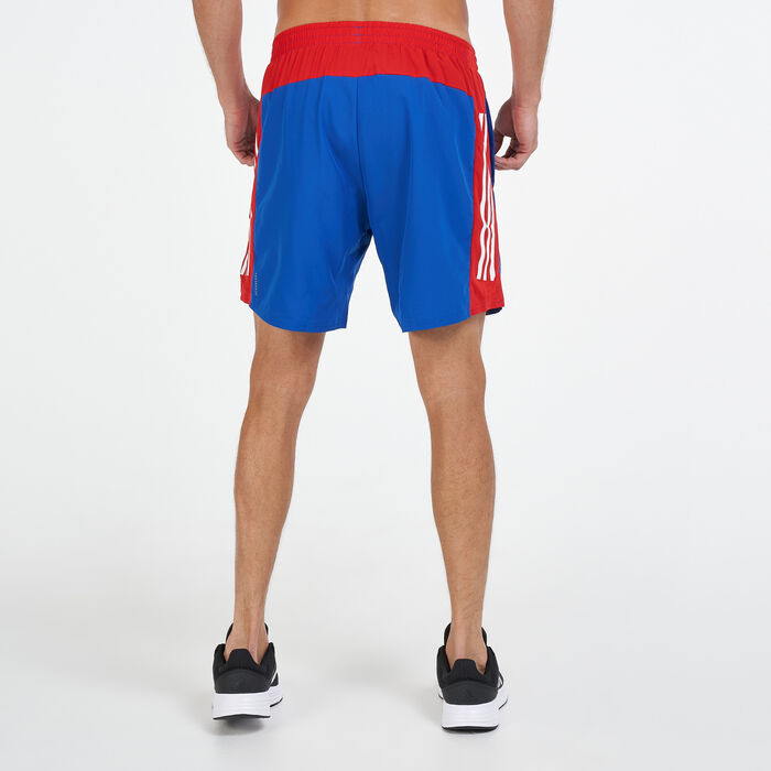adidas Men's Own The Run 3-Stripes Shorts Blue adidas Men's Own The Run 3-Stripes Shorts Blue image number 1