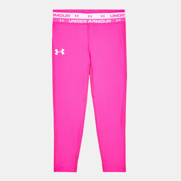 Under Armour Kids' HeatGear® Armour Crop Leggings Pink Under Armour Kids' HeatGear® Armour Crop Leggings Pink image number 0