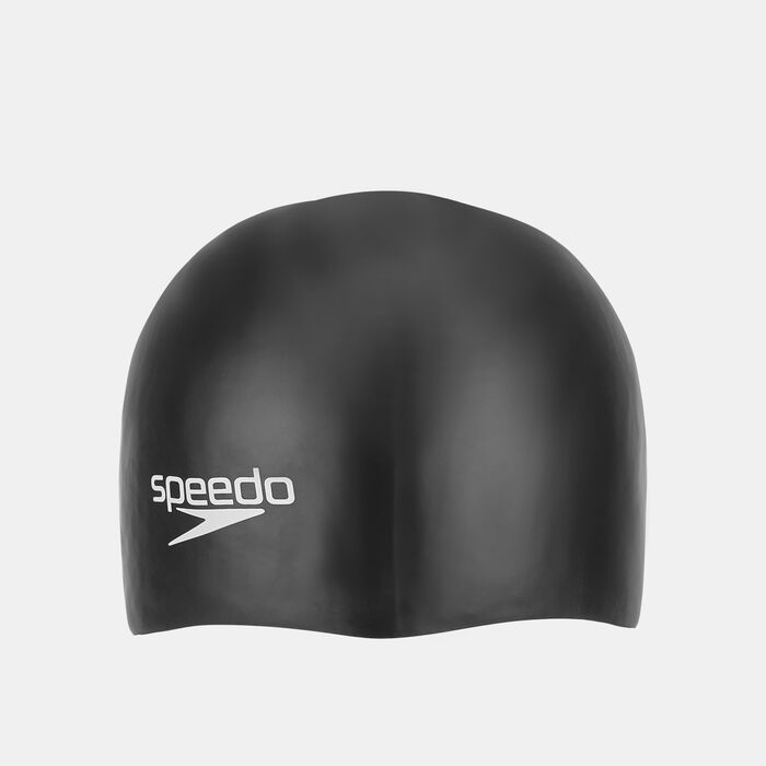 Speedo Kids' Plain Moulded Swimming Cap Black Speedo Kids' Plain Moulded Swimming Cap Black image number 0