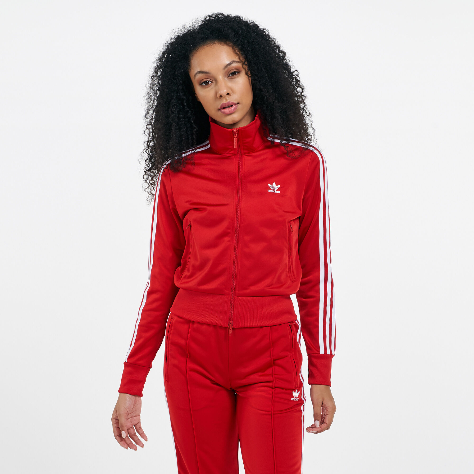 Ladies red adidas jacket discount