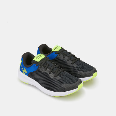 Under Armour Kids' UA Charged Pursuit 2 Big Logo Running Shoe (Older Kids) Black