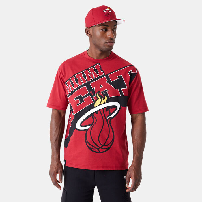 New Era Men's NBA Miami Heat Large Wordmark T-Shirt Red New Era Men's NBA Miami Heat Large Wordmark T-Shirt Red image number 0