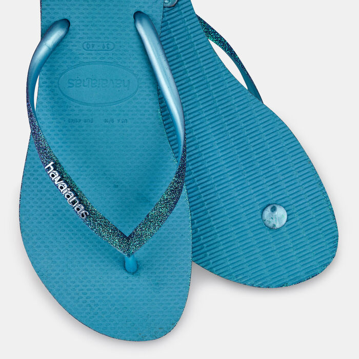Havaianas Women's Slim Sparkle II Flip Flops Blue image number 2