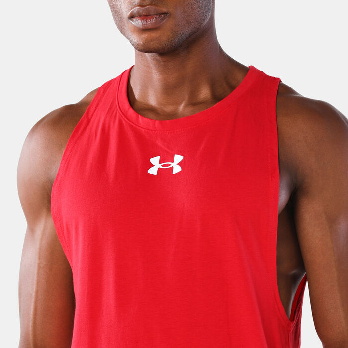 Under Armour Men's Baseline Cotton Tank Top Red Under Armour Men's Baseline Cotton Tank Top Red image number 3