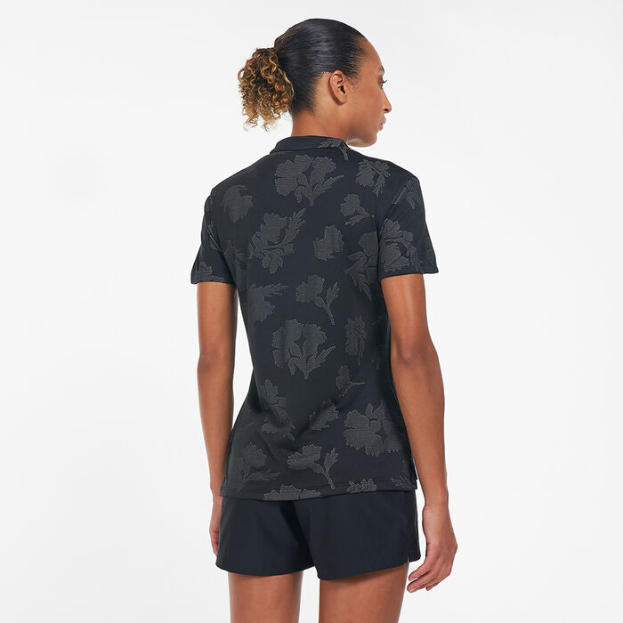 Nike Golf Women's Dri-FIT Victory Floral Polo Shirt Black Nike Golf Women's Dri-FIT Victory Floral Polo Shirt Black image number 1