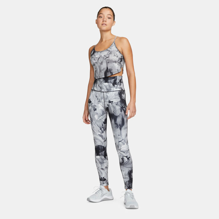 Nike Women's Dri-FIT One Cropped Printed Tank Top Grey Nike Women's Dri-FIT One Cropped Printed Tank Top Grey image number 2