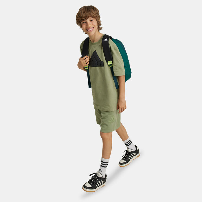 adidas Kids' Future Icons Logo Shorts Green adidas Kids' Future Icons Logo Shorts Green image number 2