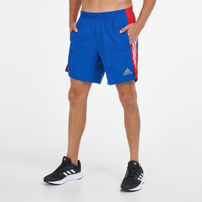 adidas Men's Own The Run 3-Stripes Shorts Blue