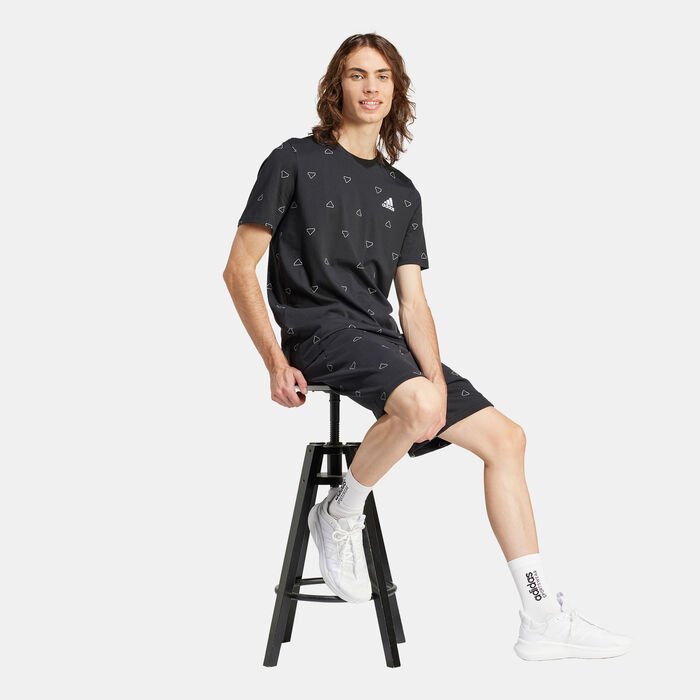 adidas Men's Seasonal Essentials Monogram Graphic T-Shirt Black image number 2