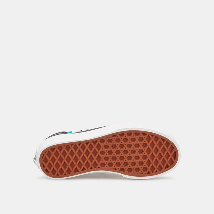 Vans Kids' Glow Checkerboard Sharks Old Skool Unisex Shoe Grey image number 3