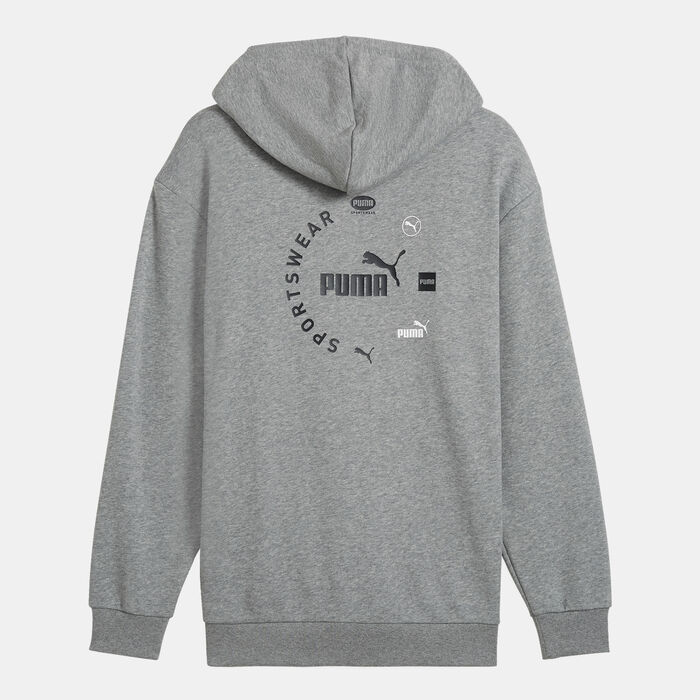 PUMA Men's Power Graphic Full-Zip Hoodie Grey PUMA Men's Power Graphic Full-Zip Hoodie Grey image number 1