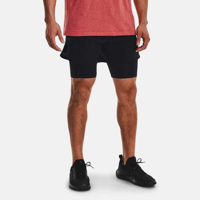 Under Armour Men's Peak Woven 2-in-1 Running Shorts Black Under Armour Men's Peak Woven 2-in-1 Running Shorts Black image number 0